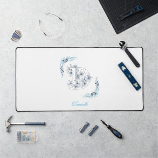 Initiale "D" Monogramme bleu Calme Floral