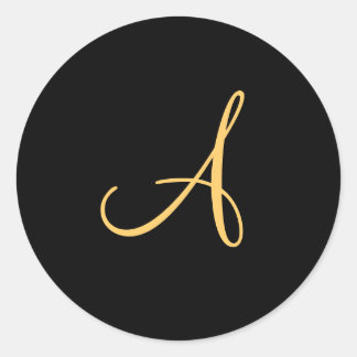 Initiale de couleur or A sur autocollant monogramm