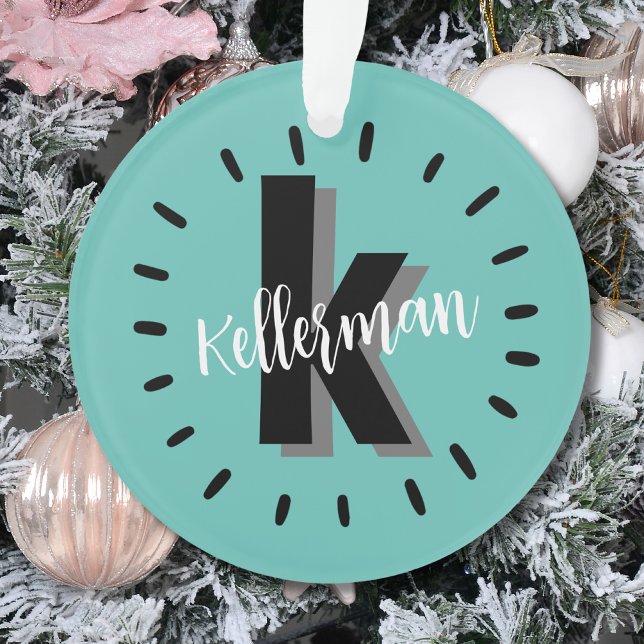 Initiale de monogramme personnalisé (Cute Circle Script Monogram Initial Ornament)
