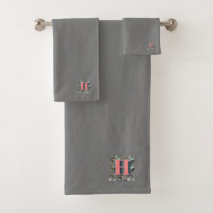 INITIALE MONOGRAMME FLEURIE ÉLÉGANTE H