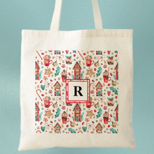 Initiale, Noël Sweets Magique Maisons Sac fourre-t