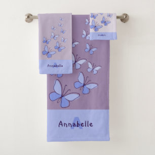 Initiale & Nom Bleu Papillon Fsenterie Lavande