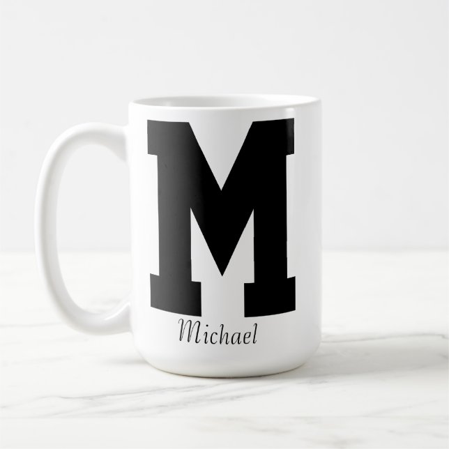 Initiale personnalisée et nom Mug (Gauche)