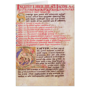 Initiale "Q" de Historiated dépeignant trois