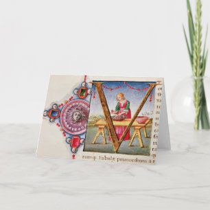 Initiale "V" de Historiated dépeignant