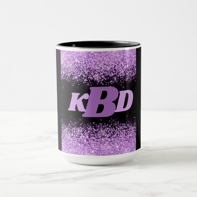 Initiales Alphabet Purple & Black Coffee Mug (Centre)