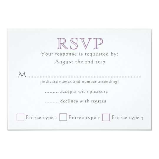 Initiales celtiques de noeud - RSVP - lilas Carton D'invitation 8,89 Cm X 12,70 Cm