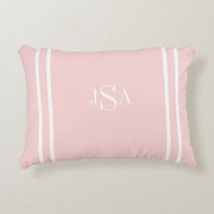 Initiales Coussin d'accents rose
