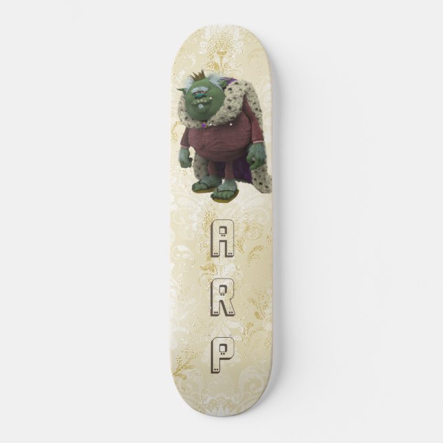 *~* Initiales Damask Royal Troll AP89 Skateboard (Recto)