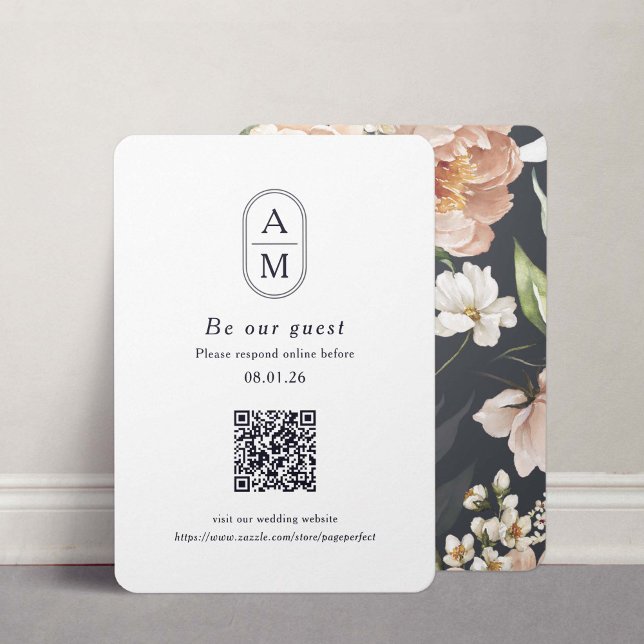 Initiales d'arc moderne QR Code cartes RSVP (Créateur téléchargé)