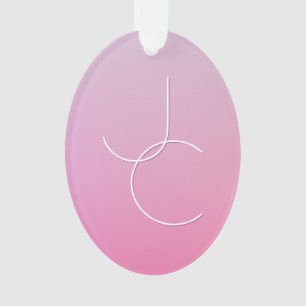 Initiales de chevauchement modernes 2   Ombre rose