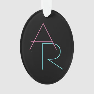 Initiales de chevauchement modernes   Rose Turquoi