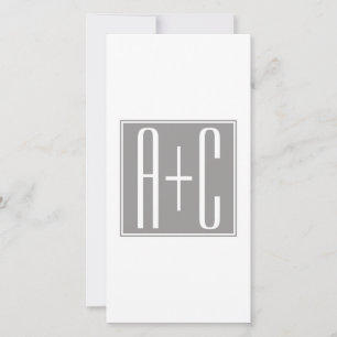 Initiales de couple modifiables Blanc et gris
