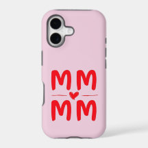 Initiales de maman Cœur Rose Design Minimaliste