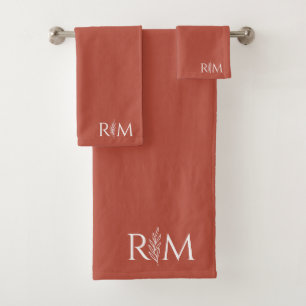 Initiales de monogramme botanique en terre cuite m