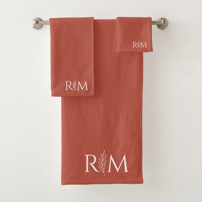 Initiales de monogramme botanique en terre cuite m (En situation)