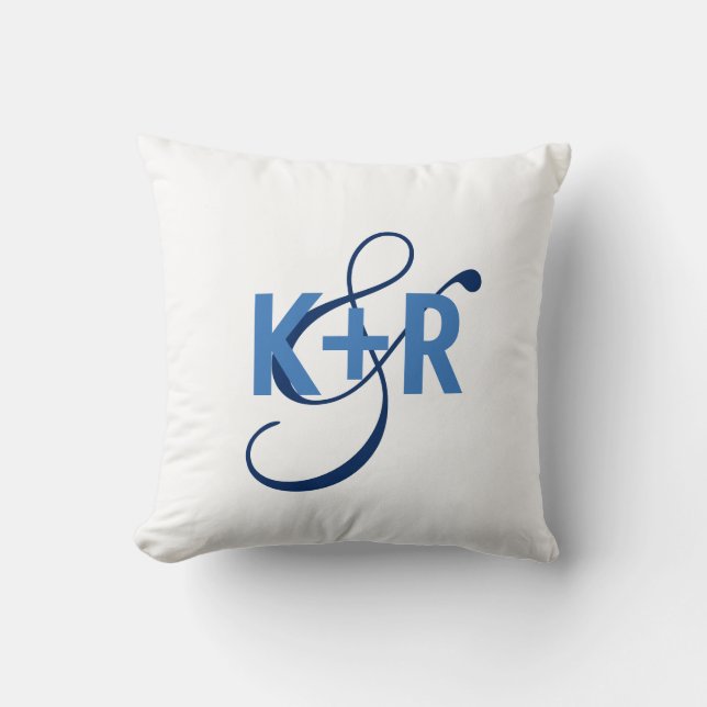 Initiales de monogramme Coussin Mariage personnali (Recto)
