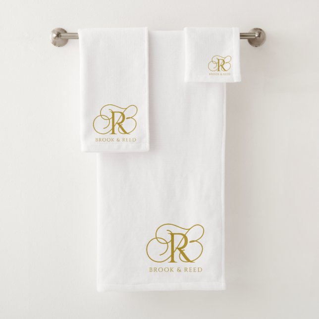 Initiales de monogramme en or personnalisées pour  (En situation)