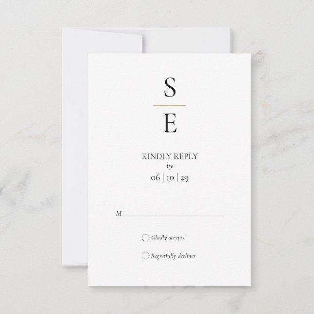 Initiales de monogramme minimaliste moderne Carte  (Devant)
