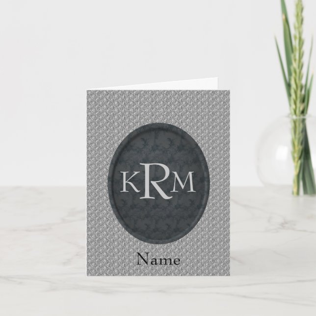 Initiales de monogramme personnalisées Floral noir (Devant)