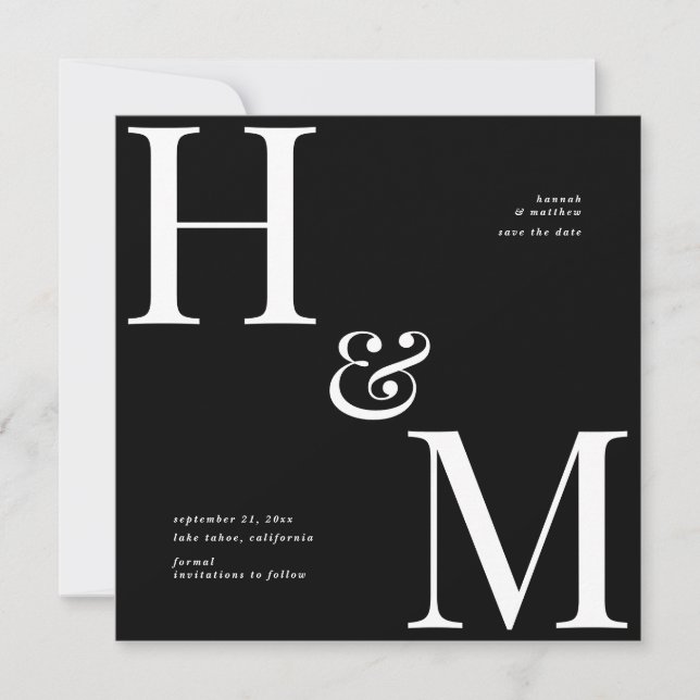 Initiales de typographie moderne pour mariage à la (Devant)