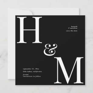 Initiales de typographie moderne pour mariage à la