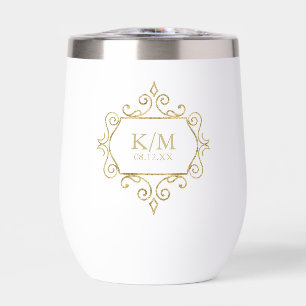 Initiales du Mariage Gold Filigree fin ID871