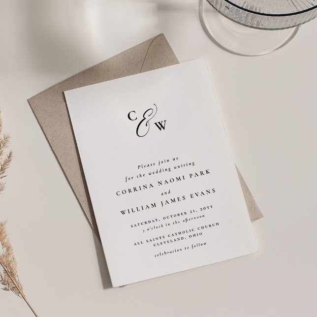 Initiales élégantes minimes noir et blanc (Créateur téléchargé)