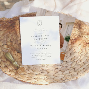 Initiales élégantes Noir Blanc Budget Photo Mariag