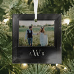 Initiales élégantes - Ornement photo couleur modif<br><div class="desc">Les cadeaux photo font les meilleurs cadeaux ! Facile à personnaliser avec votre texte et/ou photo(s) pour un look personnalisé. Conçu par Berry Berry Sweet,  papeterie moderne et cadeaux personnalisés. Visitez notre site Web à l'adresse www.berryberrysweet.com pour voir toutes nos gammes de produits.</div>