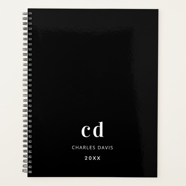 Initiales en monogramme noir blanc 2026 (Devant)