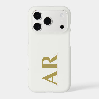 Initiales en or blanc Monogramme Minimaliste Éléga