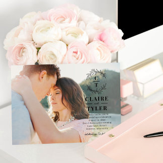 Initiales fantaisie Élégant Faire-part de mariage 