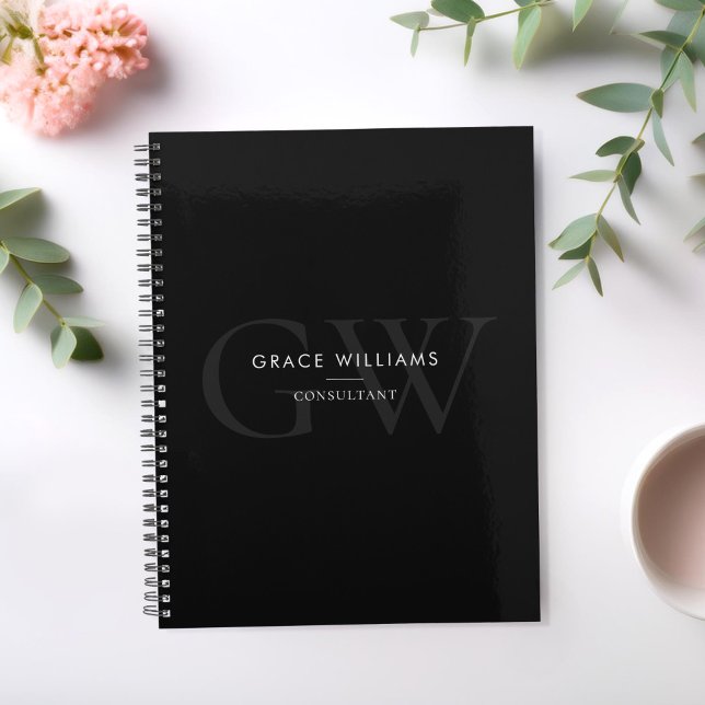 Initiales minimalistes de monogramme noir professi (Créateur téléchargé)