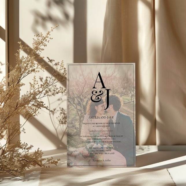 Initiales modernes Faire-part de mariage photo déf (Créateur téléchargé)