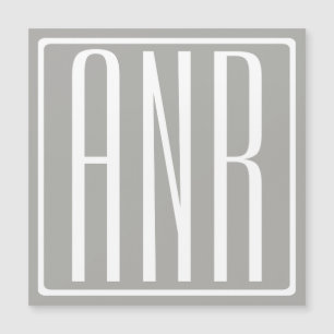 Initiales Monogramme Blanc Sur Gris Clair