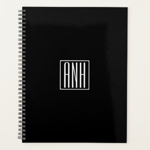 Initiales Monogramme Blanc Sur Noir