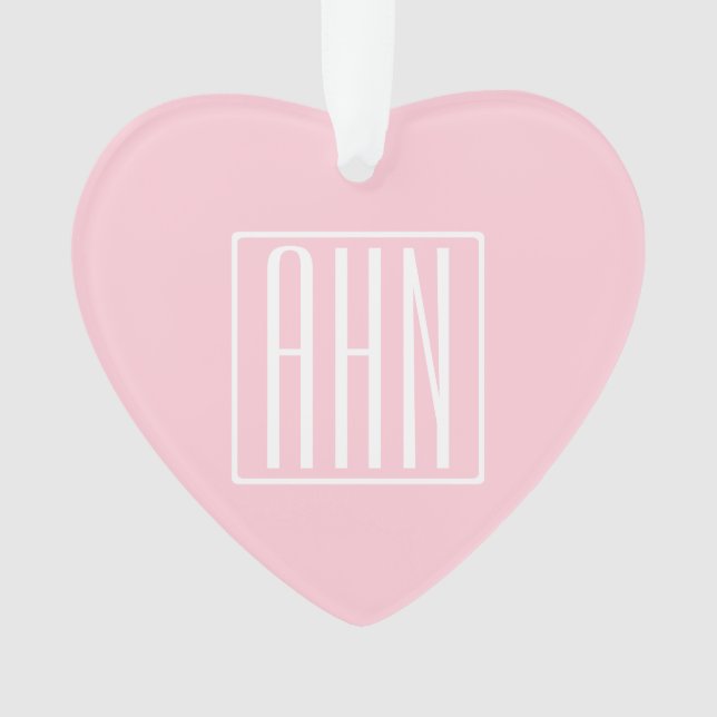 Initiales Monogramme | Blanc Sur Rose Clair (devant)