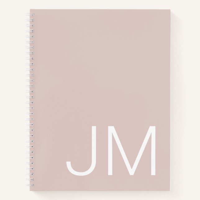 Initiales Monogrammées Géantes Cahier Rose Pâle (Devant)