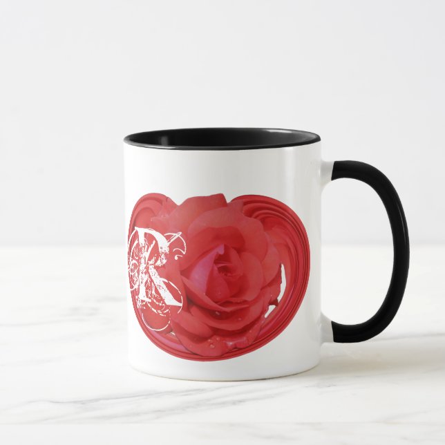 Initiales monogrammes Rose Floral Mug (Droite)