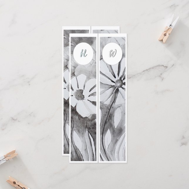 Initiales Monogrammes Whimsical deux Signets (Devant/Arrière en situation)