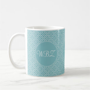 Initiales personnalisées Bleues Douces Café Mug