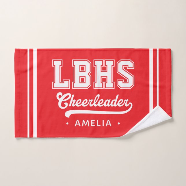 Initiales personnalisées de l'école, Cheerleader p (Serviette à main)