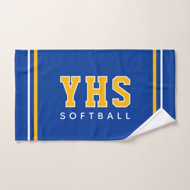 Initiales personnalisées d'école Équipe de softbal (Serviette à main)