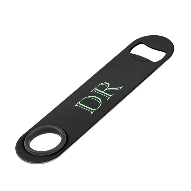 Initiales personnalisées en vert noir minimaliste (Devant angulaire)