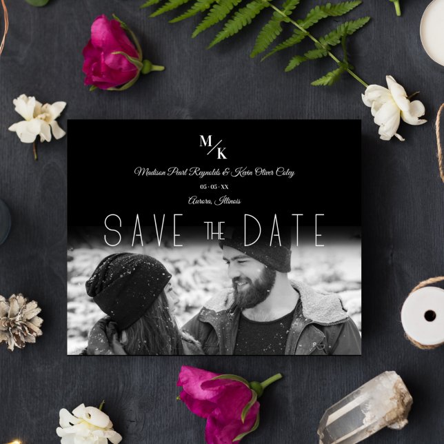 Initiales photo classiques minimalistes économique (Créateur téléchargé)