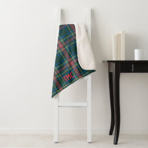 Initiales Plaid Tartan de vacances pré-ppy Fle de