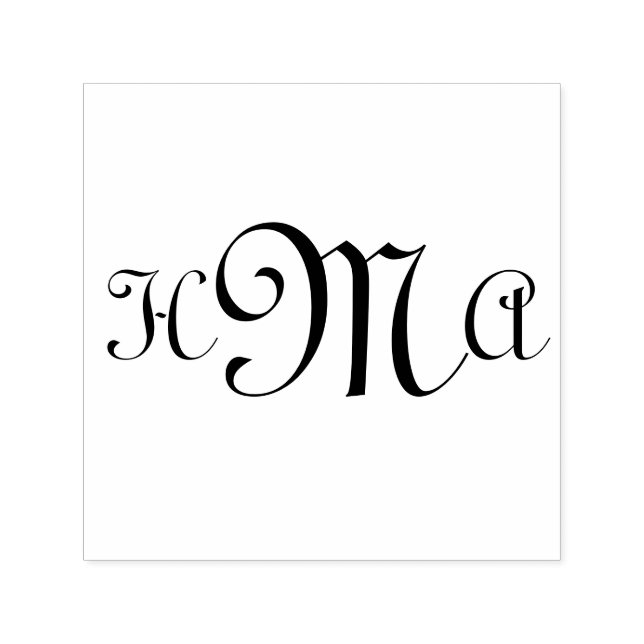 Initiales Typo Upright - Tampon auto-encreur (Design)