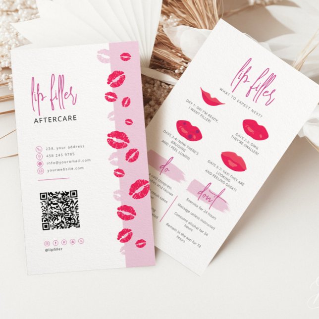 Injections Lip Filler Lip Carte de soins postérieu (Créateur téléchargé)