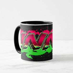 Inna prénom Graffiti red Tasse verte